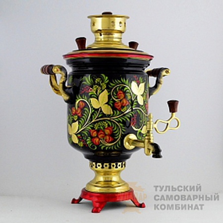 SAMOVAR KOMBINIERTE &quot;BLUMEN AUF GOLD&quot;