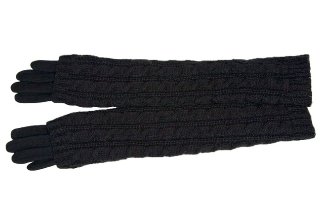 Итальянские трикотажные перчатки в сочетании с вязаным верхом