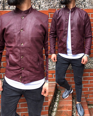 iga fashion erkek mevsimlik sunni deri mont (Düğmeli)