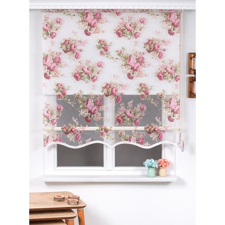 Рулонные шторы из тюля с венецианской розой 90X200