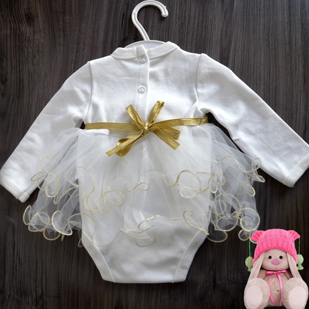 Боди-платье + ободок с цветком