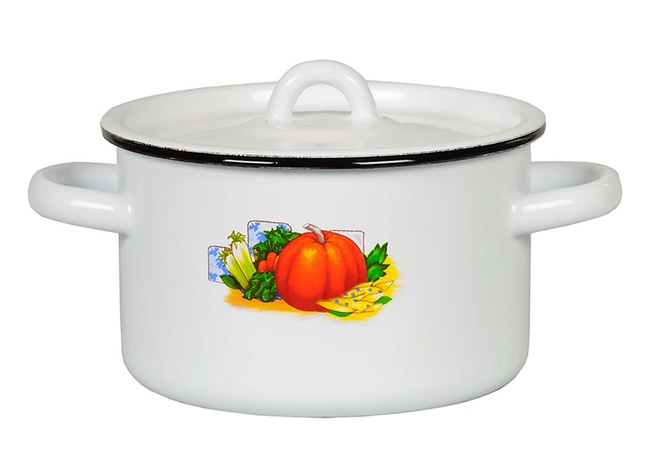 Кастрюля 1,5л цил. с рис. белый *9 (СибТовар)