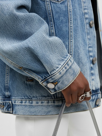 Джинсовая куртка кардиган оверсайз из 100% плотного хлопка