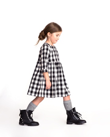 Ekose elbise &quot;Siyah Beyaz&quot;