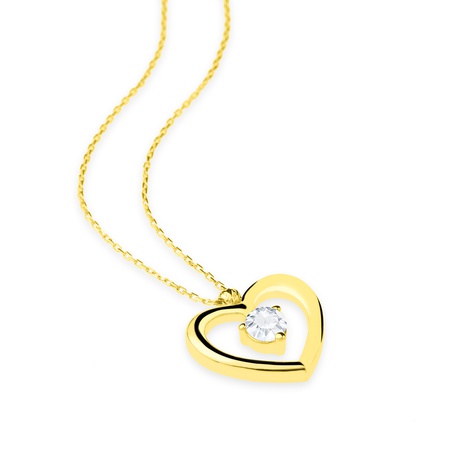 Колье-сердце Even & Pétra из 14-каратного золота с одним камнем