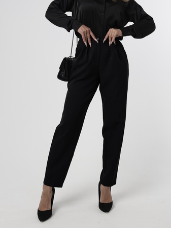 Классические брюки черные больших размеров трубы зауженные