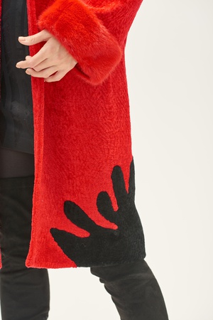 Palto Kadın Silverfox model 806 Kırmızı vizon