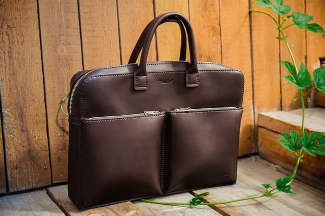 Кожаная сумка A'la Rus с карманами