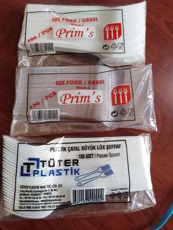 Bio plastik çatal, kaşık, bardak