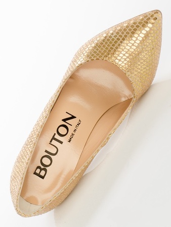 Altın rengi piton ayakkabı k045