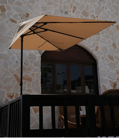 Half Cantilever Umbrella,Offset Outdoor Umbrella – 270cm UV Protective Sun Shade for Outdoor   , Windproof Frame – Wholesale