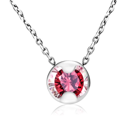 КОЛЬЕ ИЗ БЕЛОГО ЗОЛОТА С РУБИНОМ