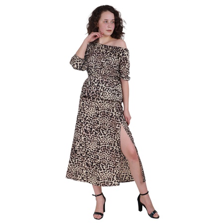 Animal Printed Skirt & An Off shoulder Top Set for women