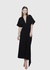 Black Wave Wrap Dress, Black