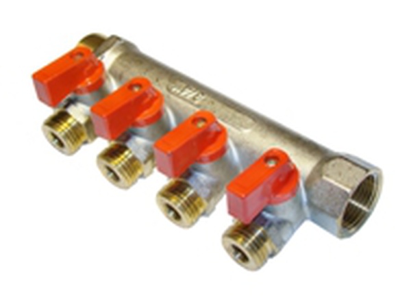 Коллектор с шар. кранами нар. рез.