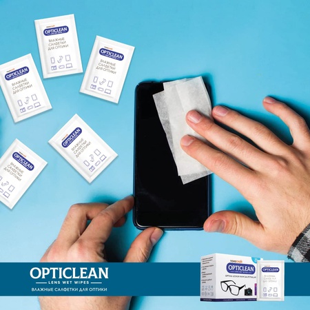 OPTICLEAN - влажные салфетки для оптики и экранов гаджетов (20pcs)