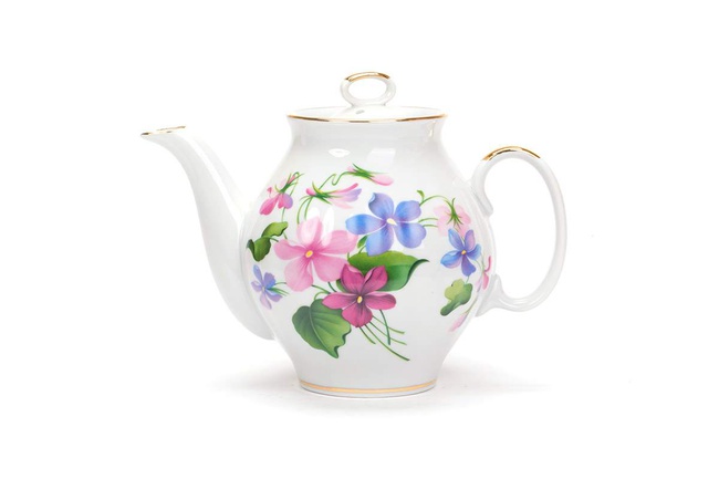 Сервиз чайный 15 предм. Белый лебедь Фиалки