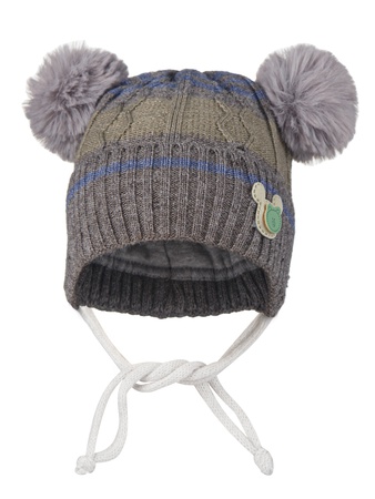 Yeni doğanlar için bağcıklı örme şapka