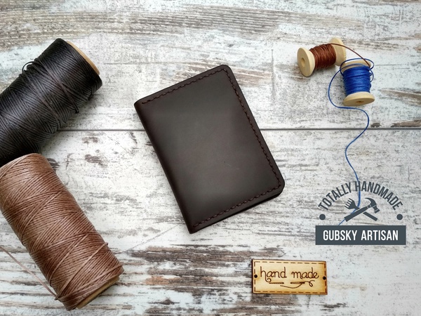 Кредитница мини кошелек карт холдер из натуральной кожи crazy horse