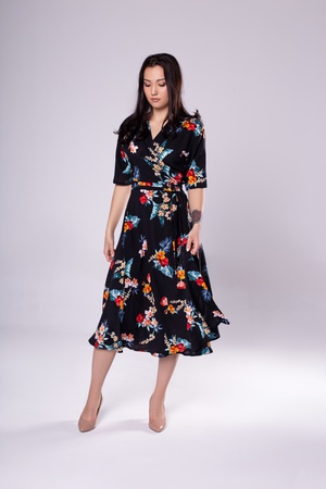 Платье с запахом, юбка полусолнце