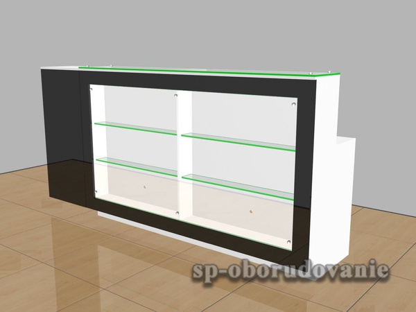 Work table with showcase