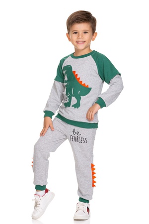 Костюм для мальчиков с вышивкой динозавров 2/9 лет, серия из 4 предметов