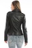 Arms Studded Women Leather Jacket (Slim Fit)