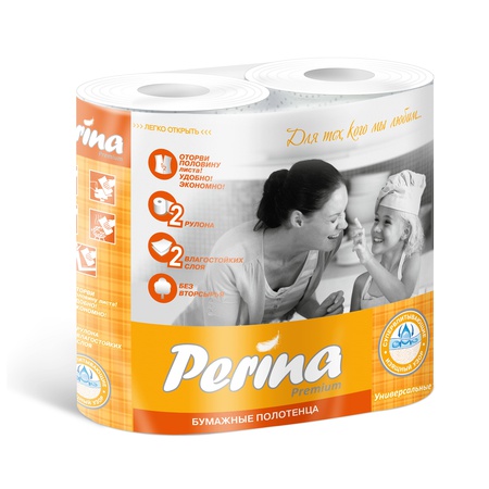 Бумажные полотенца  PERINA 2 слойное 2 шт/уп
