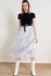 Pleated Asymmetric Cut Tulle Skirt