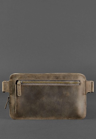 Кожаная поясная сумка Dropbag Maxi темно-коричневая