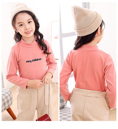 Детская нижняя рубашка I’m happy с длинным рукавом, теплая осенне-зимняя новая детская футболка с высоким воротником, детская одинарная куртка, детская одежда