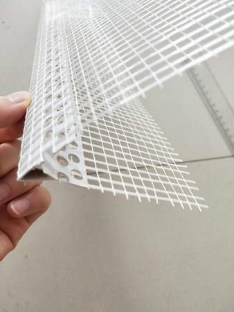 PVC Corner Bead with Fiberglass Mesh, 90° Wall Edge Guard, 2-3 m Length, Anti-Crack, Exterior & Interior Plaster, White/OEM