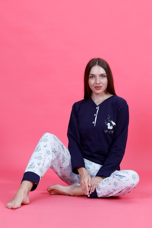 Женский пижамный комплект - Сезонный - Цветной - S-M-L-XL