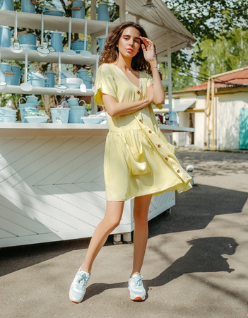 Летнее платье из полированного штапеля