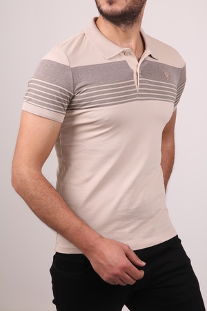 Piqué-Kagi Fabric Polo Neck Tshirt