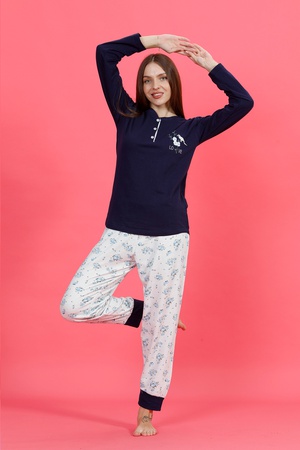Женский пижамный комплект - Сезонный - Цветной - S-M-L-XL