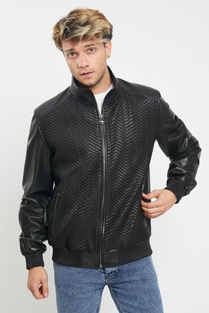 Кожаная куртка мужская - Regular Fit