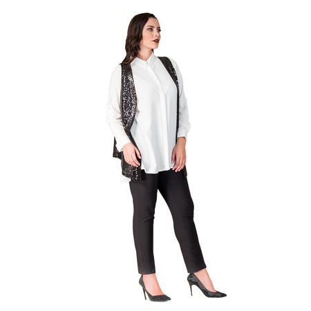 Büyük Beden Pul Payet Yelek