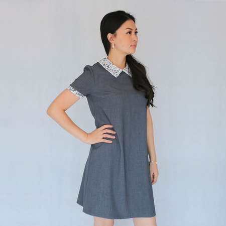 Платье гипюр воротник