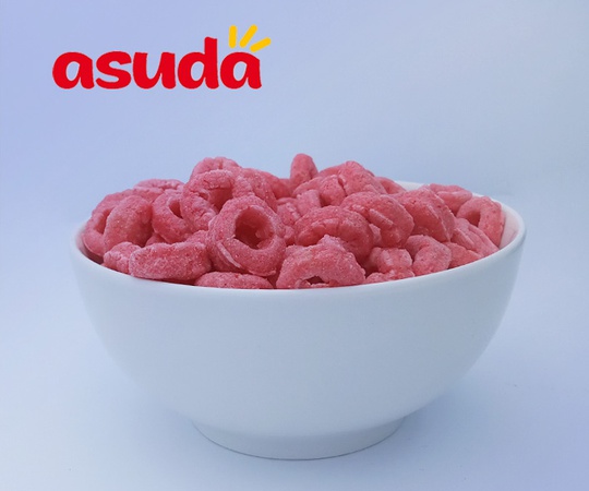 Corn rings with orange, strawberry, apple, vanilla flavor