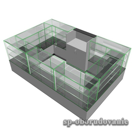 Островной павильон из стекла и ДСП
