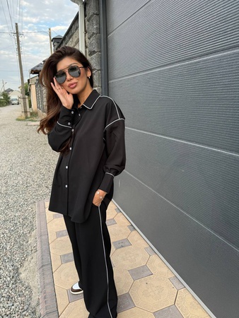 Женский Костюм с рубашкой и брюками