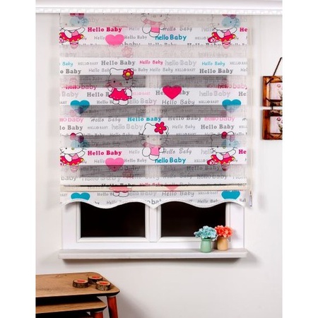 Hello Kitty Печатная юбка с нарезкой "Зебра" Занавес 150X200