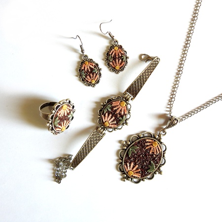 Giftome El Yapımı Doğal Taş Mozaik Takı Seti