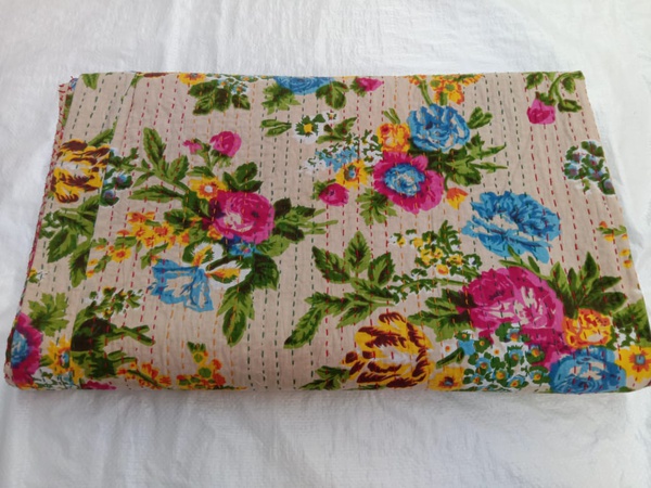 Vintage Çiçekli Battaniye Kenarları, Hint Battaniye Kenarları, Yatak Örtüsü Kenarları, Pamuklu Battaniye, Gudari Yatak Örtüsü