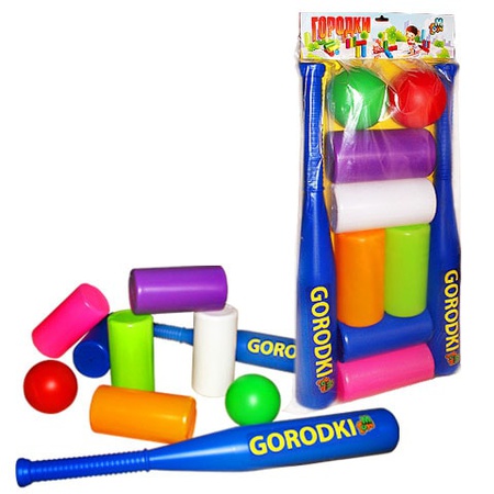 Игра Городки: Бита, Цилиндры, Шарики (8шт)