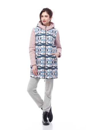 Пальто стеганое Веста, принт