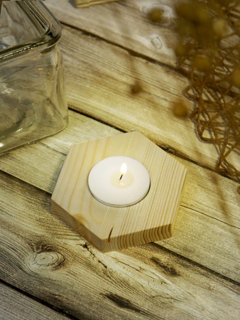 Подсвечник Шестиугольник, размер 80мм, в комплекте 3шт