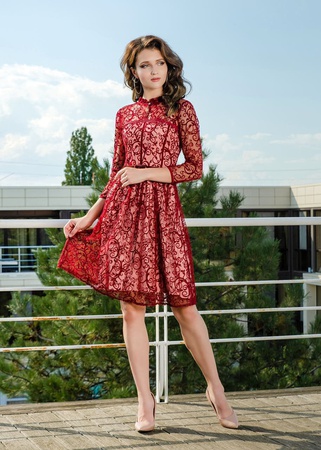 Платье с бархатным узором модель 1942