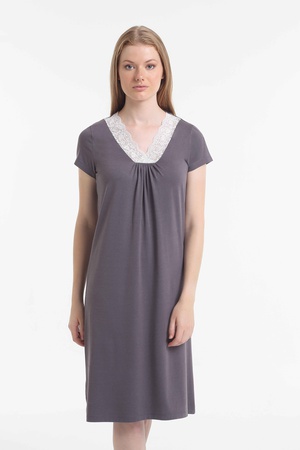 Night Dress% 48 cotton /% 48 modal /% 4 elasten women's indoor clothing